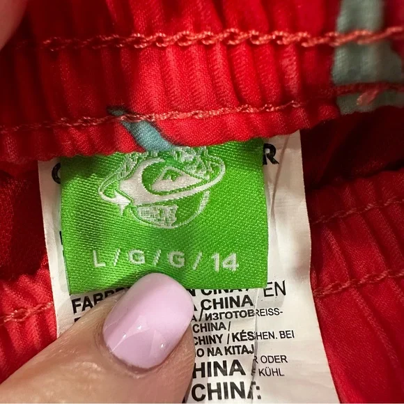 Quiksilver Boys Red Floral “Everyday Mix Volleyball” Swim Trunks Size Large 14 - Picture 10 of 12